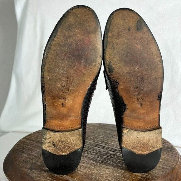 Allen Edmonds Loafers Mens 9.5B RIMINI Basket Woven Reddish Brown Leather Tassel main image 6